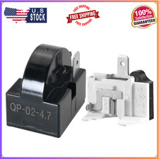 Refrigerator Starter Relay and Overload Protector Kit - QP2-4R7 4.7 Ohm 1 Pin..