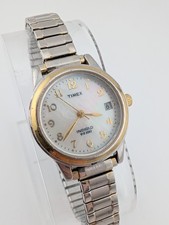 Timex Indiglo Watch Women Essex Avenue MOP Dial Silver Band- New Battery