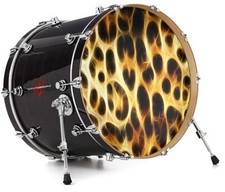Vinyl Decal Skin for 20" Bass Kick Drum Head Fractal Fur Leopard