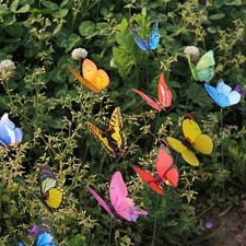 10pcs Glow-in-the-Dark Butterfly Garden Stakes Outdoor Decor Set-UK