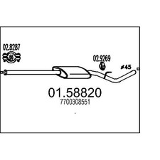 MTS Mitteltopf Neu für Renault Kangoo 1 1.4 Auspuff Schalldämpfer 