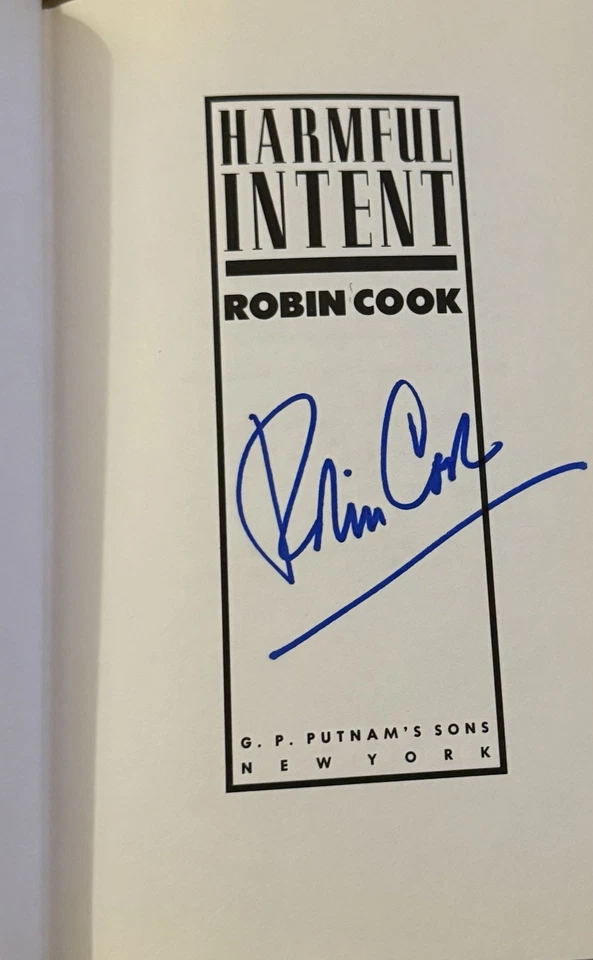 Robin Cook Lot of 3 Books- 1st Editions-signed Coma- Harmful Intent-Shock - Image 4 of 4