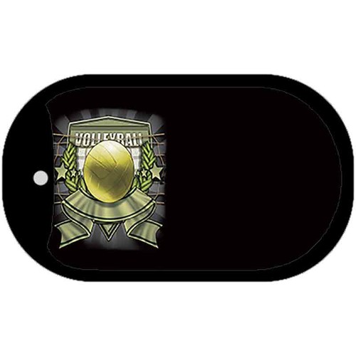 Volleyball Banner Offset Novelty Metal Dog Tag Necklace 2" x 1" - 第 1/1 張圖片