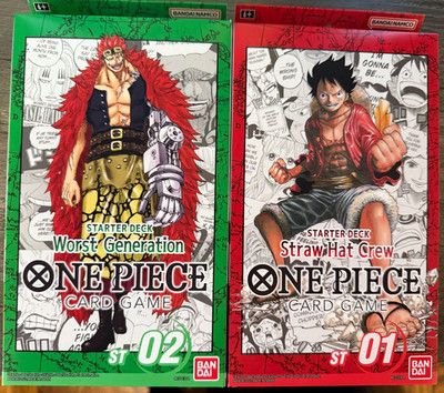 One Piece English ver. Starter Decks ST-01 / ST-02 NEW SEALED 2 Sealed boxes lot
