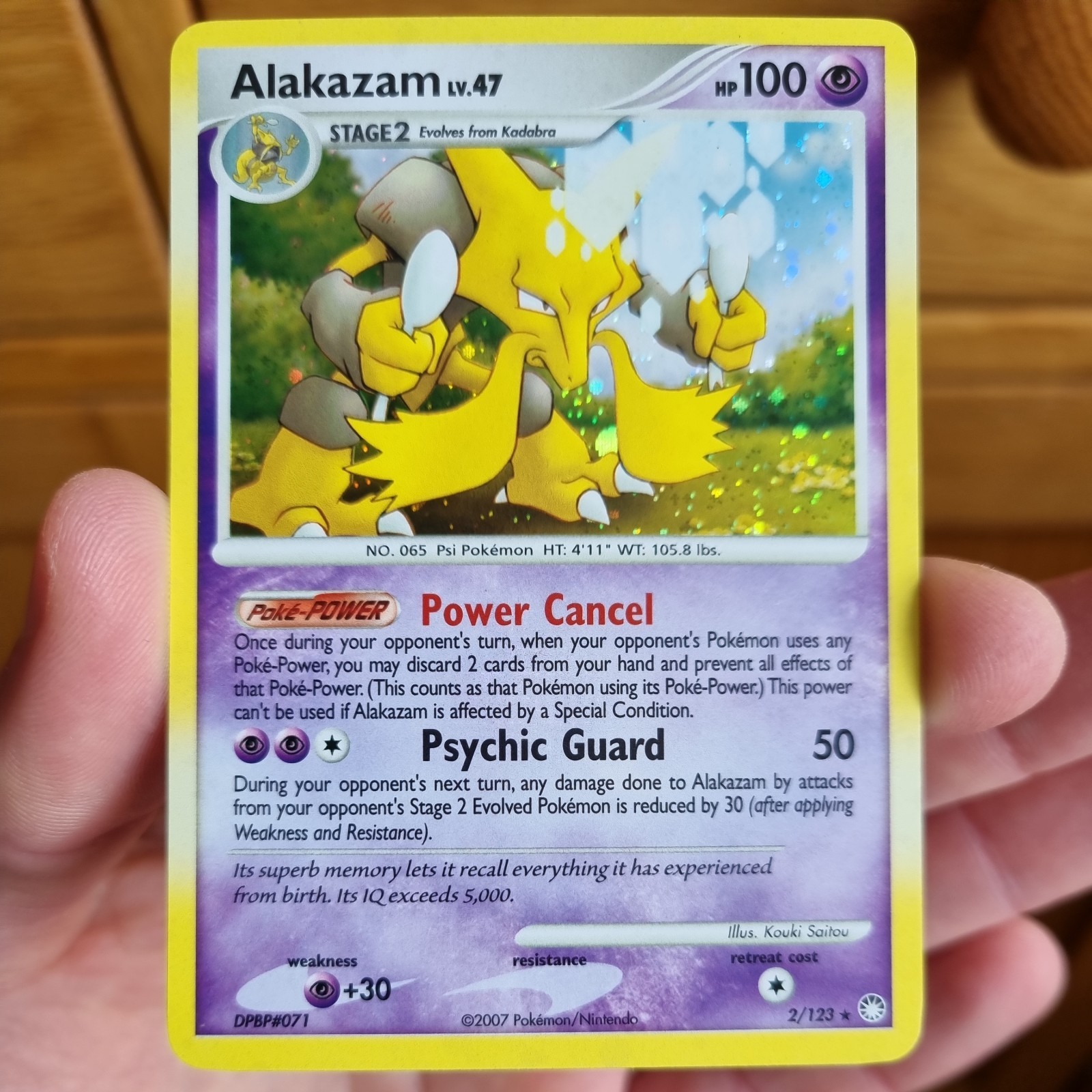 Alakazam Lv.47 Mysterious Treasures Holo Rare Pokemon TCG Card 2/123 NM 2007