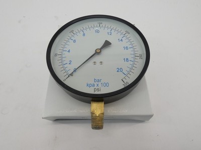 98601626-J174 Pressure Gauge 4.5'' Face Dial 0-300PSI 1/4'' NPT Bottom Connecti...