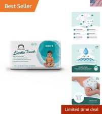 Size 3 Gentle Touch Diapers - Leak-Proof Cotton for Sensitive Skin 42 Count