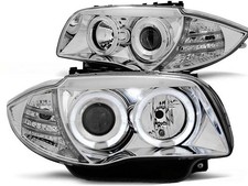 Tuning headlight kit with halogen angel eyes suitable for BMW 1 E81 2004-2011...