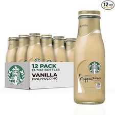Starbucks Frappuccino Coffee Drink, Vanilla, 13.7oz Bottles 12 Pack 