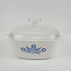 Vintage Corning Ware Cornflower Pyrex P-1-1/2 B 1-1/2 Qt Casserole Dish E-32 Lid