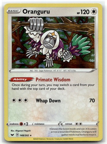 Oranguru 148/202 HR SWSH01: Sword & Shield Base Set Pokemon EN Holofoil LP