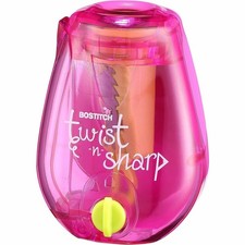 Bostitch Twist-N-Sharp Pencil Sharpener Receptacle Blue-Pnk-Orange Office School