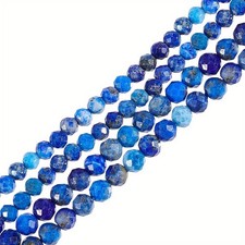 1box about 298pcs Beads Faceted Beads Round Blue for Bracelet Necklaces