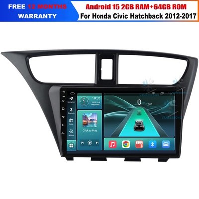 Android15 Navigationsgerät Autoradio für Honda Civic Hatchback 2012-2017 9'' 64GB