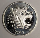 2011 1 oz .999 Silver ~ Lydian Mint ~ Lion & Paw Scarce Silver Bullion Round