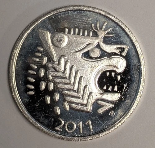 2011 1 oz .999 Silver ~ Lydian Mint ~ Lion & Paw Scarce Silver Bullion Round