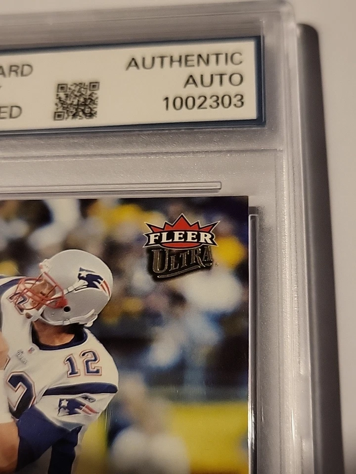 Autógrafo assinado à mão Tom Brady 2006 Upper Deck Fleer Ultra #114 com certificado de autenticidade Patriots - Imagem 4 de 4
