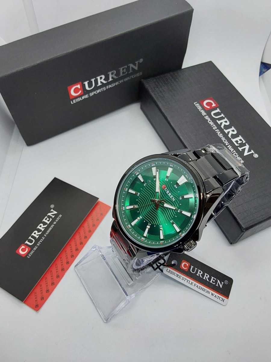 SKU0616 Silver green watch silver metal bracelet Stainless steel + gift bag Square Green dial / Silver Stainless Steel Bracelet Green  main image 2