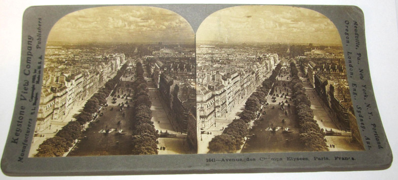 Keystone View CO.  Stereoview Photo Avenue des Champs Elysees, Paris, France