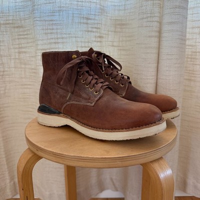 Visvim Virgil Folk 118202002006 Brown Leather Boots Size 10