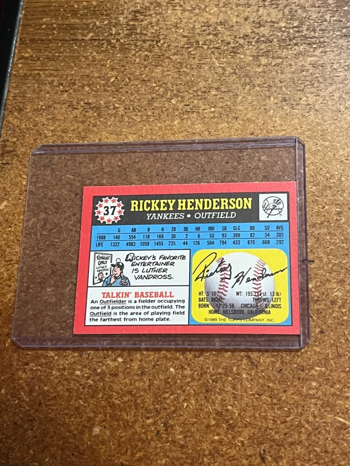 1989 Topps Baseball UK Mini American # 37 Rickey Henderson - Image 2 of 4