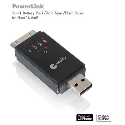 3in1 Powerbank Akku + 2 GB Flash Speicher  für Apple iPod Nano Touch IPhone 3G 4