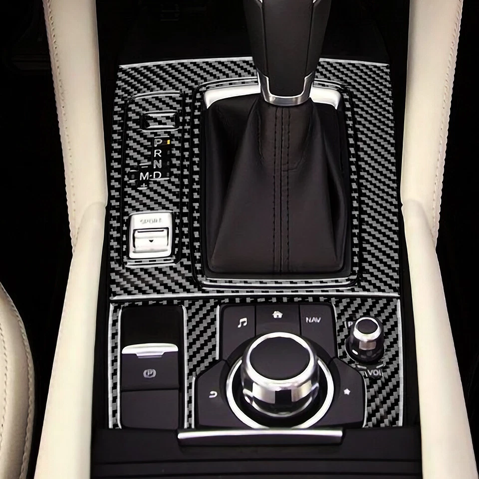 Gear Shift Console Panel Cover REAL Carbon Fiber Sticker For Mazda 6 2016-2017 - Image 4 of 4