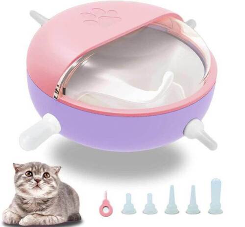 Silicone Puppy Kitten Feeder Nursing 180ml Milk Bowl With 4 Nipple Bionic Self F
