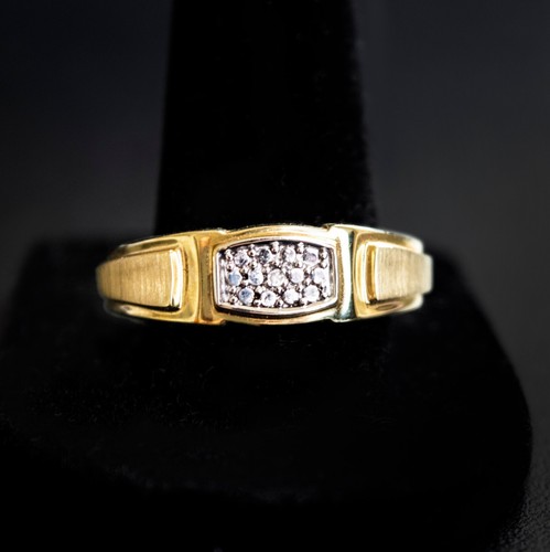10K Mehrfarbiger Gelb & Weißgold & Diamant Herren Ring Größe 10,75, 3,88 gr - Bild 2 von 22