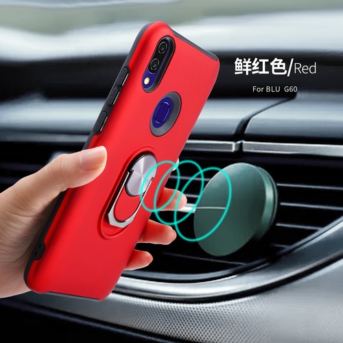 BLU G60 Custodia,Proteggi Schermo Cavalletto Anello Magnetico Slim Forte Protezione - Foto 3 di 13