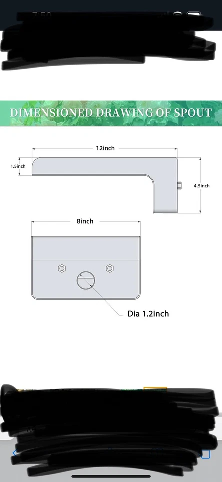 Caño de fuente de agua de acero inoxidable 304 cascada aliviadero piscinas marrones Foto 2 de 2