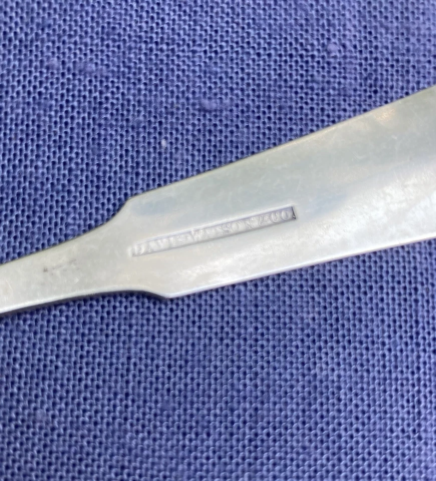 Монета серебряная ложка Davis Watson & Co скрипка J S монограмма 5 3/4 дюйма как есть - Изображение 3 из 4