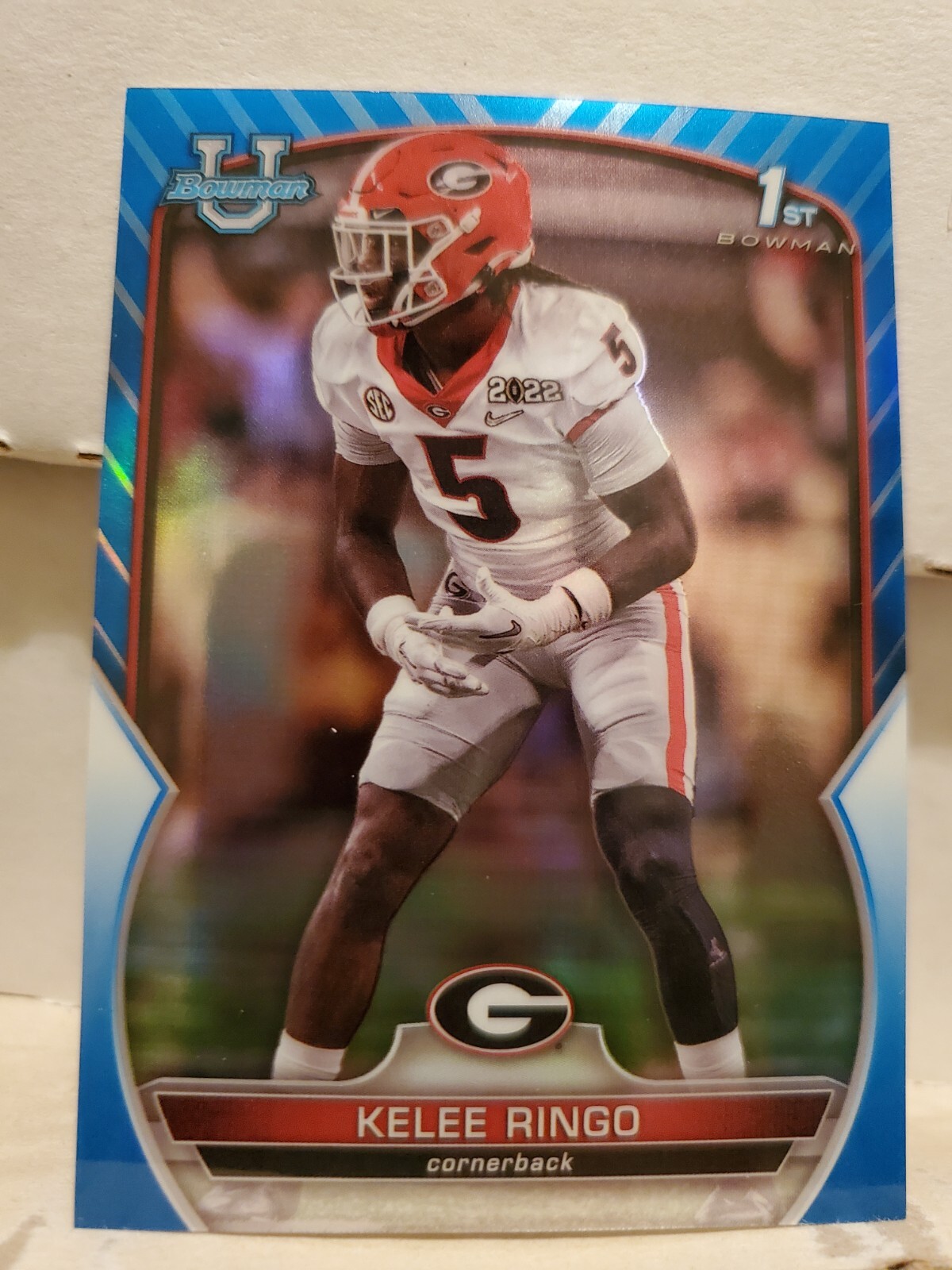 Kelee Ringo 2022 Bowman Chrome University #68 Blue Refractor /199 1st Rookie RC