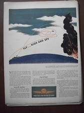 VTG 1944 Original Magazine Ad Shell Gas Gasoline Fly High and Spy WW2