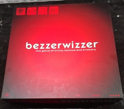 BEZZERWIZZER Trivia Board Game COMPLETE Tactics Trickery Mattel Red Box