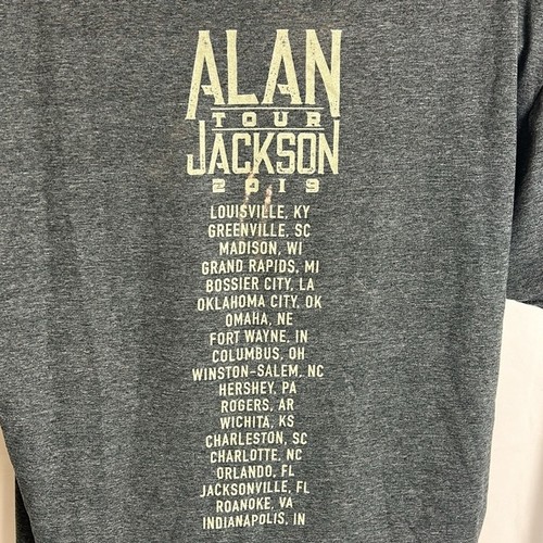 Allen Jackson Gray Short Sleeve Cotton 2019 US Tour Concert T-shirt Gildan XL - 第 5/7 張圖片