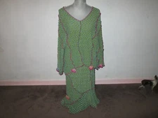 FRENCH DRESSING Lagenlook  2 Piece Puckered Popcorn Lace Maxi Skirt/Tunic Set