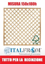 Pannello Grigliato Diagonale in Legno Impregnato Giardino cm150xH180 Italfrom