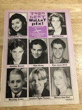 Vintage 1990s TEEN BEAT Wallet Pix Page Jonathan Brandis, Melissa Joan Hart, etc