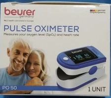 Beurer PO50 Fingertip PULSE OXIMETER, Blood Oxygen Saturation Heart Rate Monitor