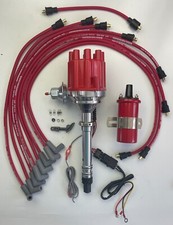 Small Cap Chevy 305 327 350 Hei Distributor Red Coil 8.5mm Wires Over Vc Usa