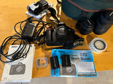 Nikon D70 SLR Camera with 2 Quantary Zoom Lenses, Flash,Filters, Camera Backpack