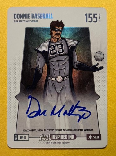 Don Mattingly Auto On Card Donnie Baseball Steel Bo Jackson Battle Arena BFA-55