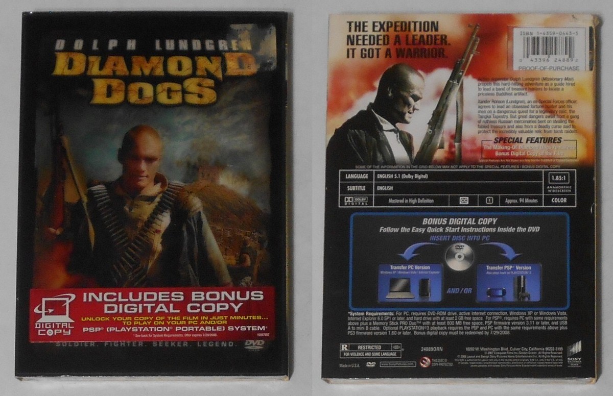 Diamond Dogs movie Dolph Lundgren sealed U.S dvd w/flicker