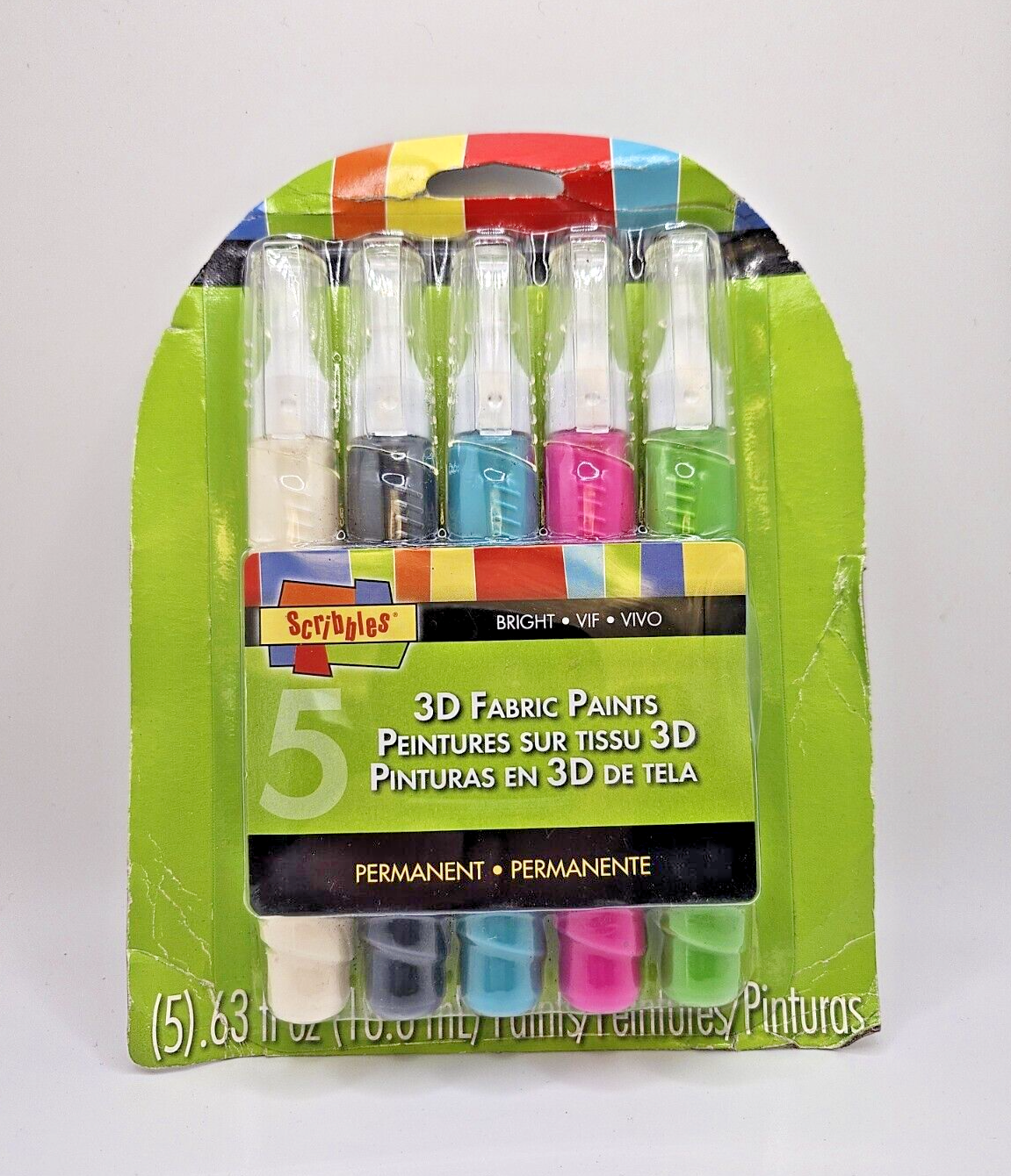 Fabric Paint Collection 5 Pack 5 Scribbles iLoveToCreate 3D Fabric Paints Bright