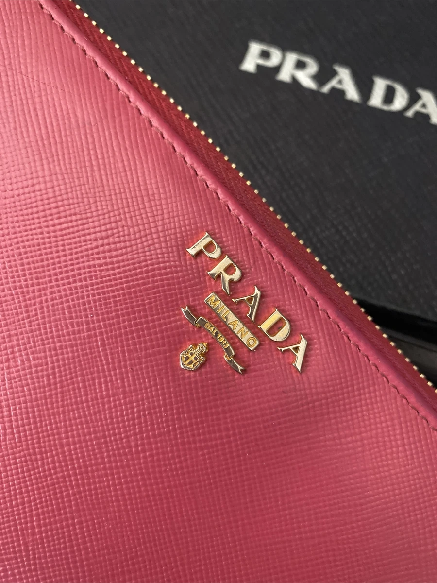 Prada Mini Wallet on Chain Red Leather Gold Flowers Cross Body 1DH044 –  Queen Bee of Beverly Hills