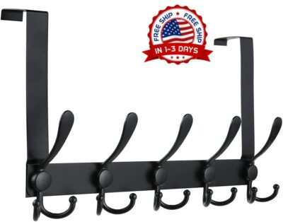 Perchero Con 10 Ganchos Para Colgar Sobre La Puerta Del Baño Para