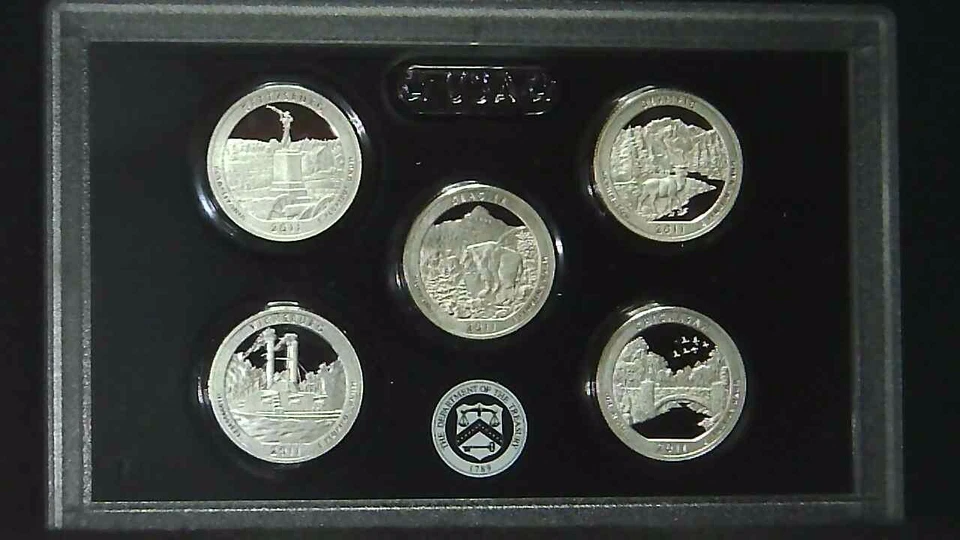 2011-S US Mint ATB Quarter 90% Silver Proof Set 5 Coins 21ococ0929 - Image 3 of 4