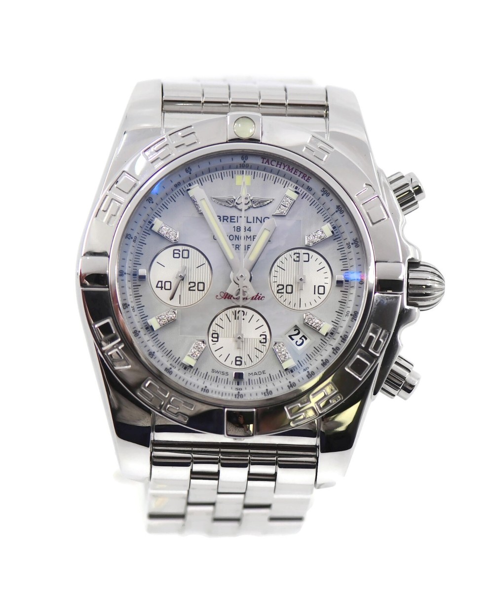 Breitling Chronomat Diamond Stainless Steel Watch AB0110
