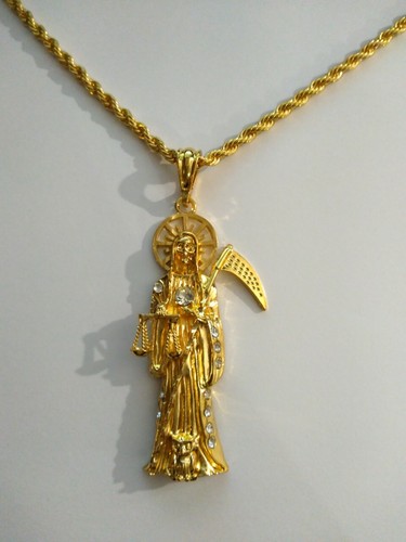 Grim Reaper Pendant Gold Plated 